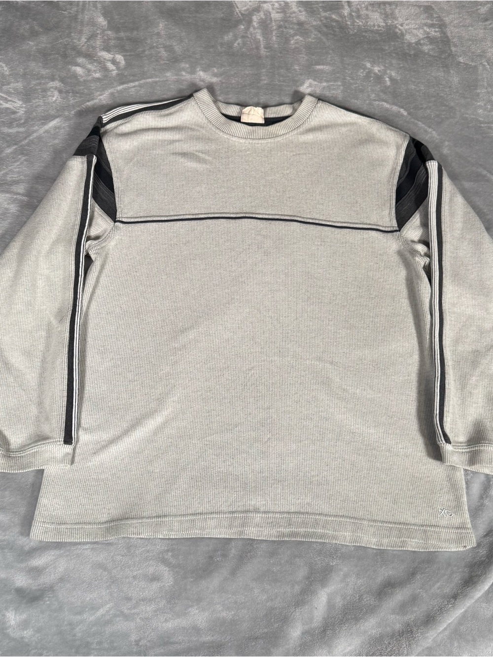 Vintage Xtreme Gear Striped Crewneck Sweater Mens M Thermal Skater Surf Grunge